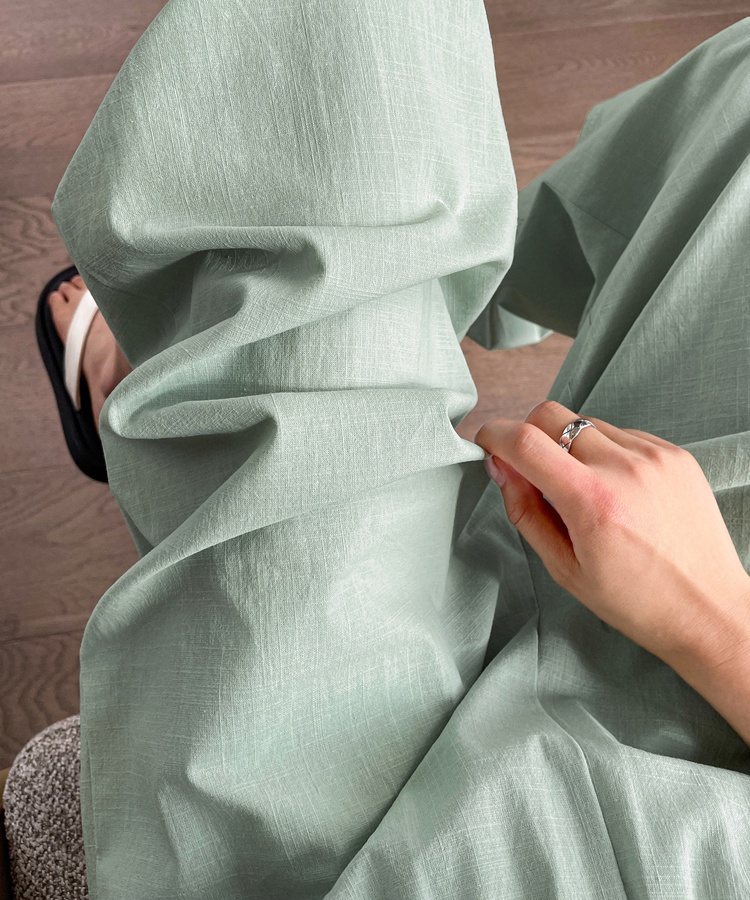 Cotton linen casual pants wide leg pants for women