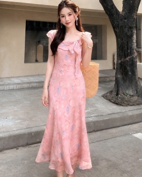Chiffon printing France style summer dress for women