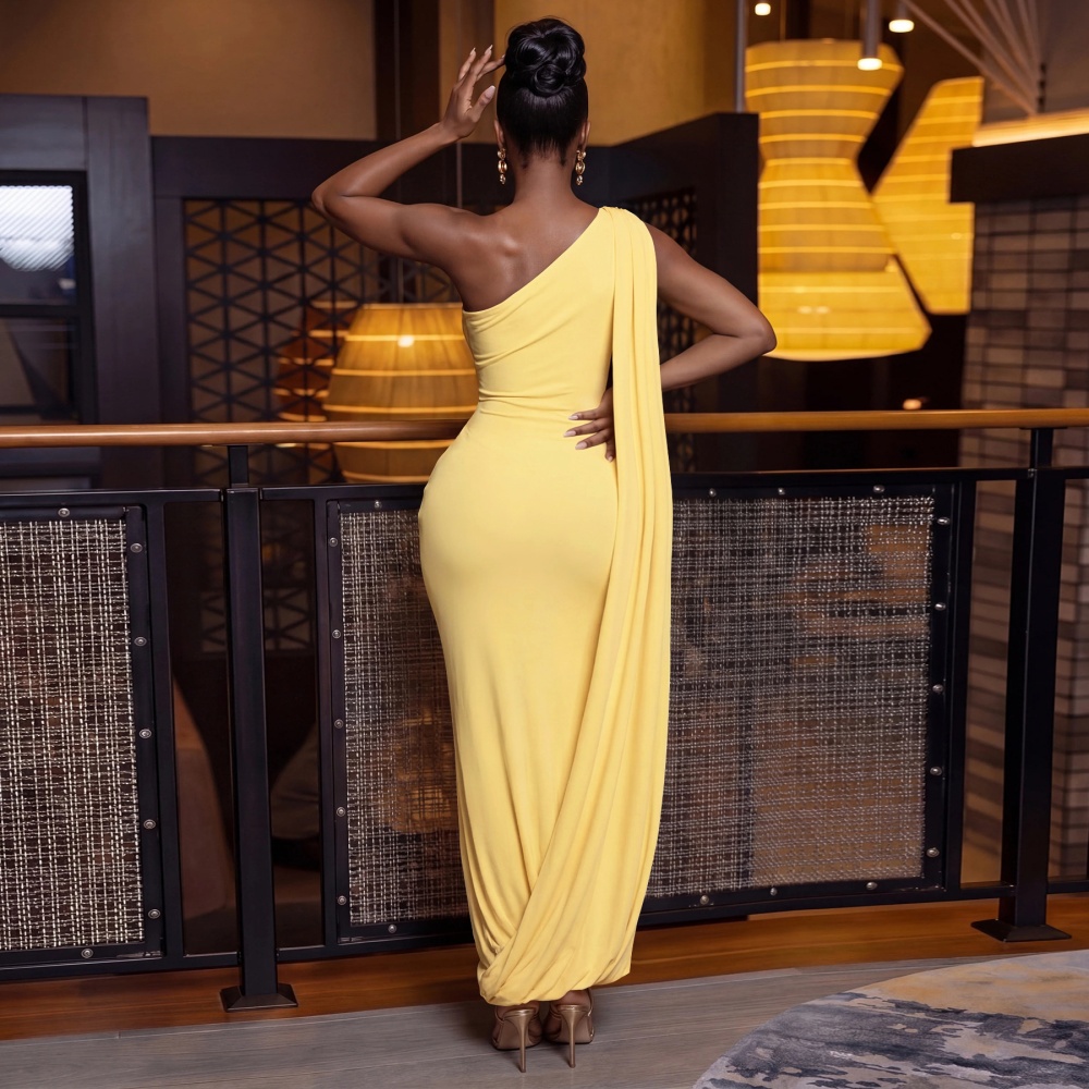 Shoulder sexy long dress European style dress for women