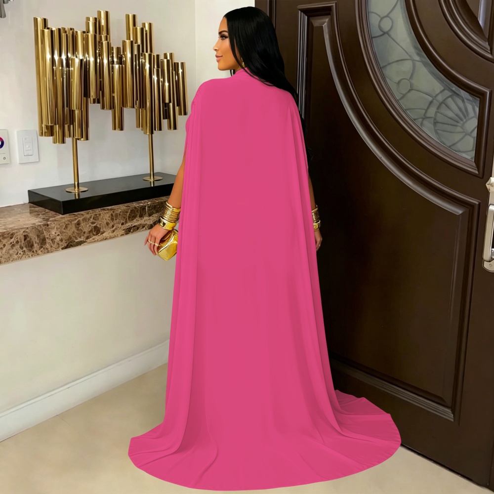 Fold dress European style evening dress for women