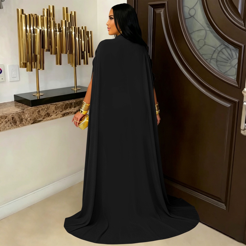 Fold dress European style evening dress for women