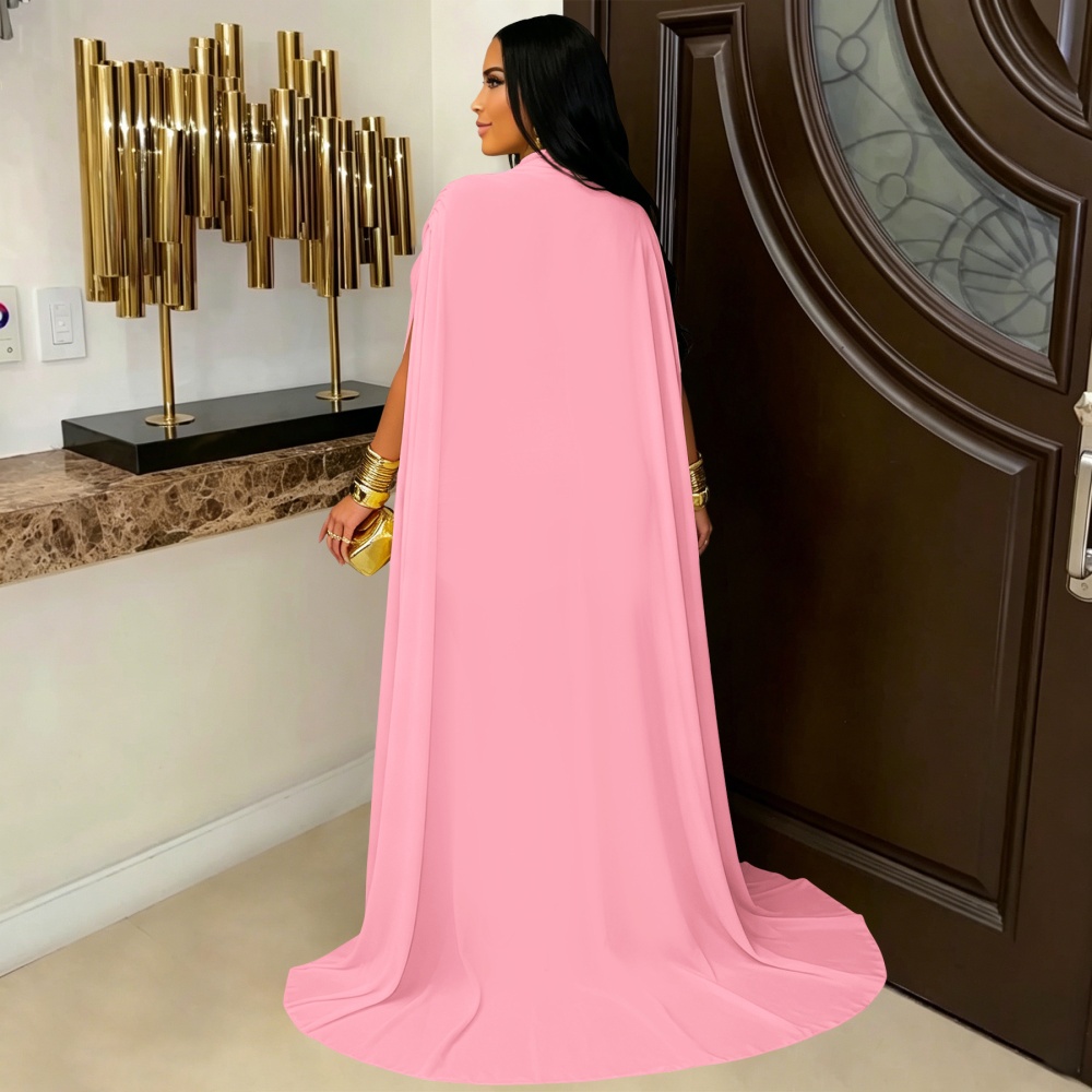 Fold dress European style evening dress for women