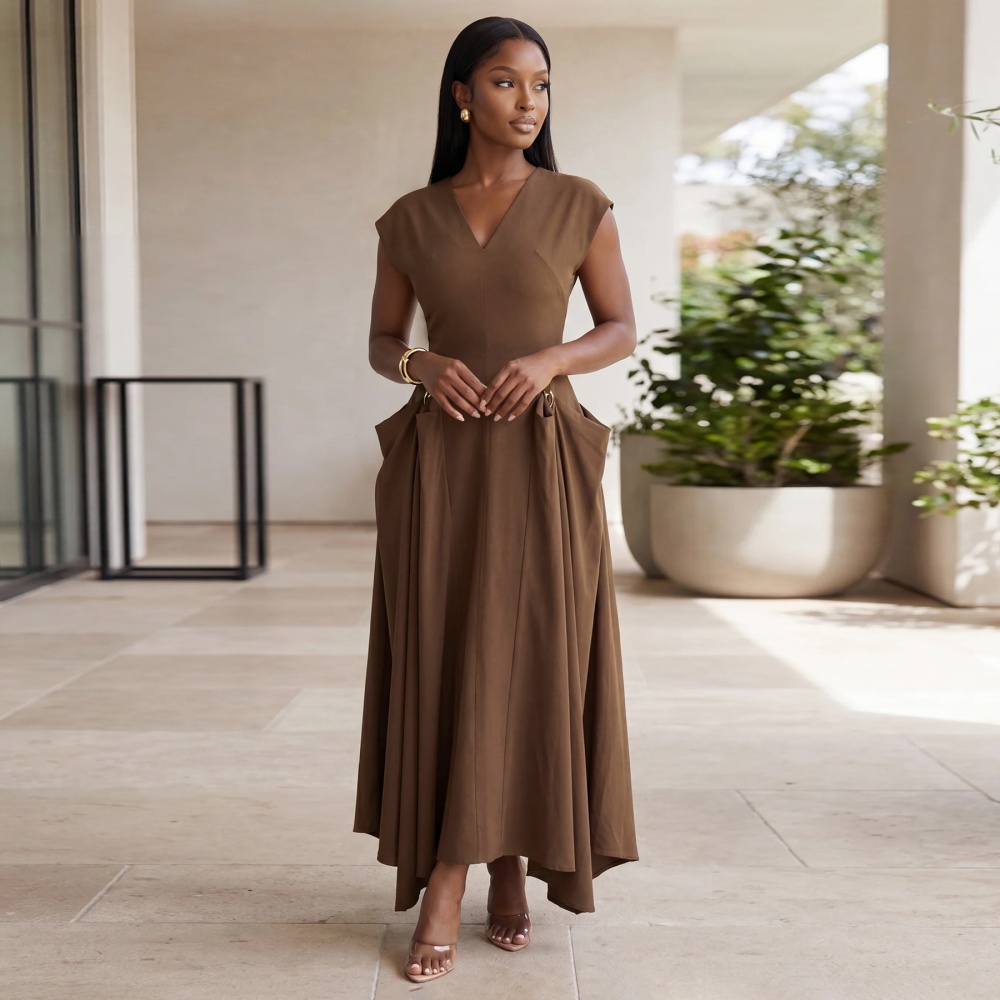 European style big skirt formal dress pure dress for women