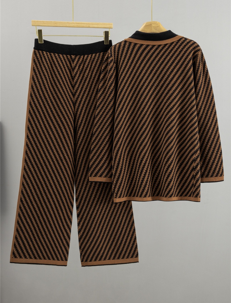 European style business suit wide leg pants 2pcs set