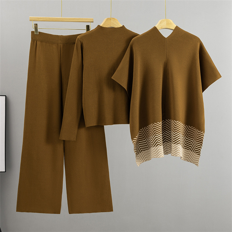 Wide leg pants 3pcs set for women