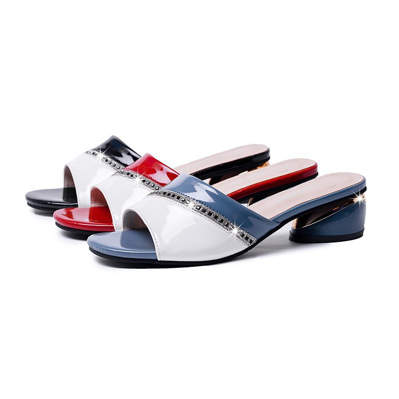 Fashion splice temperament slippers for women