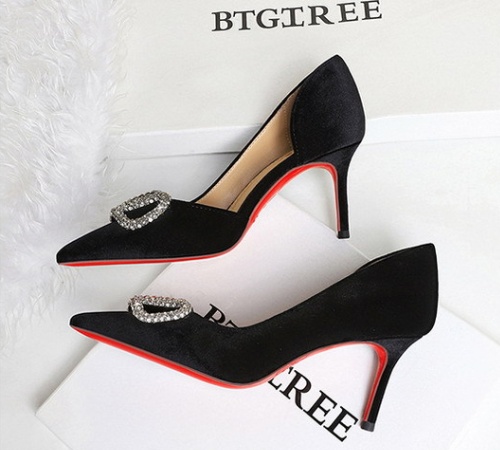 European style rhinestone lazy shoes pointed shoes