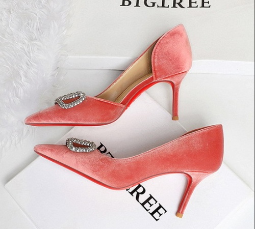 Pointed rhinestone shoes European style lazy shoes
