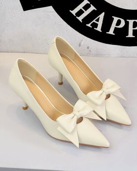 Pointed high-heeled shoes Korean style lazy shoes
