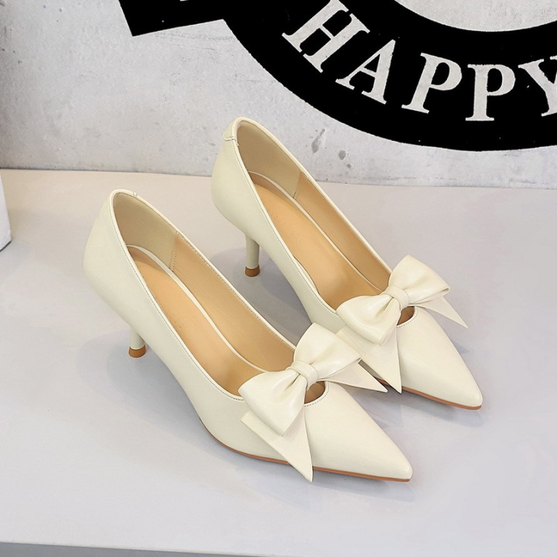 Pointed high-heeled shoes Korean style lazy shoes
