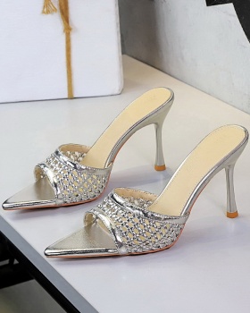 Open toe European style sandals all-match slippers for women