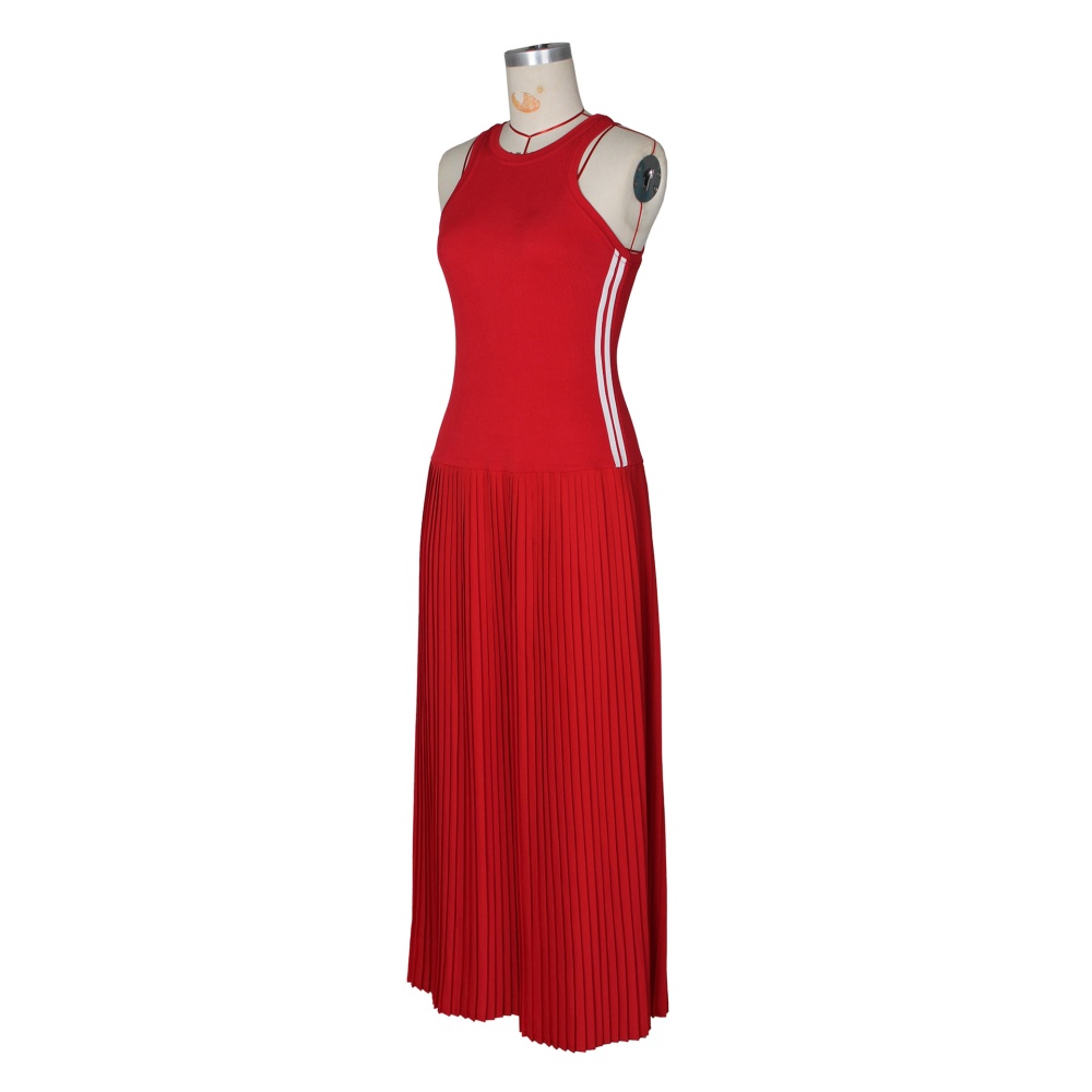Pit stripe slim long dress European style dress for women
