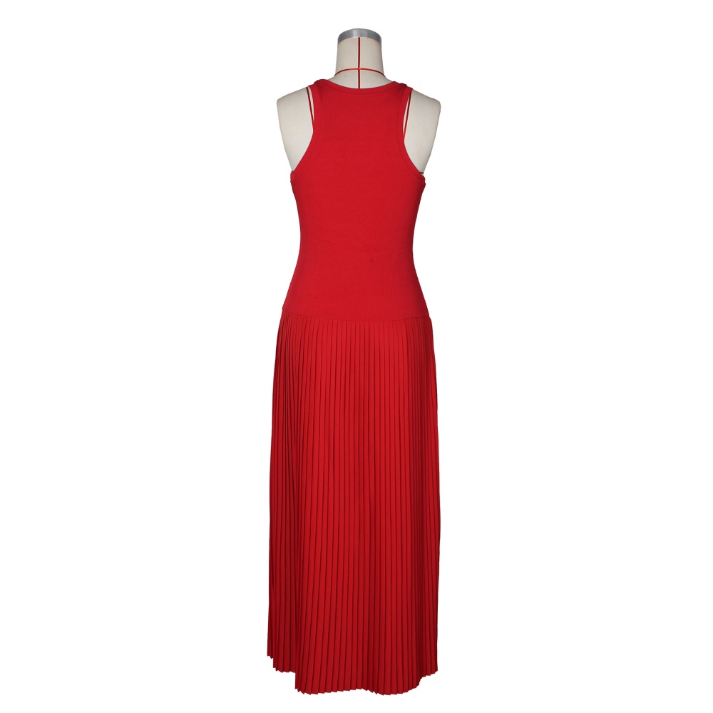 Pit stripe slim long dress European style dress for women