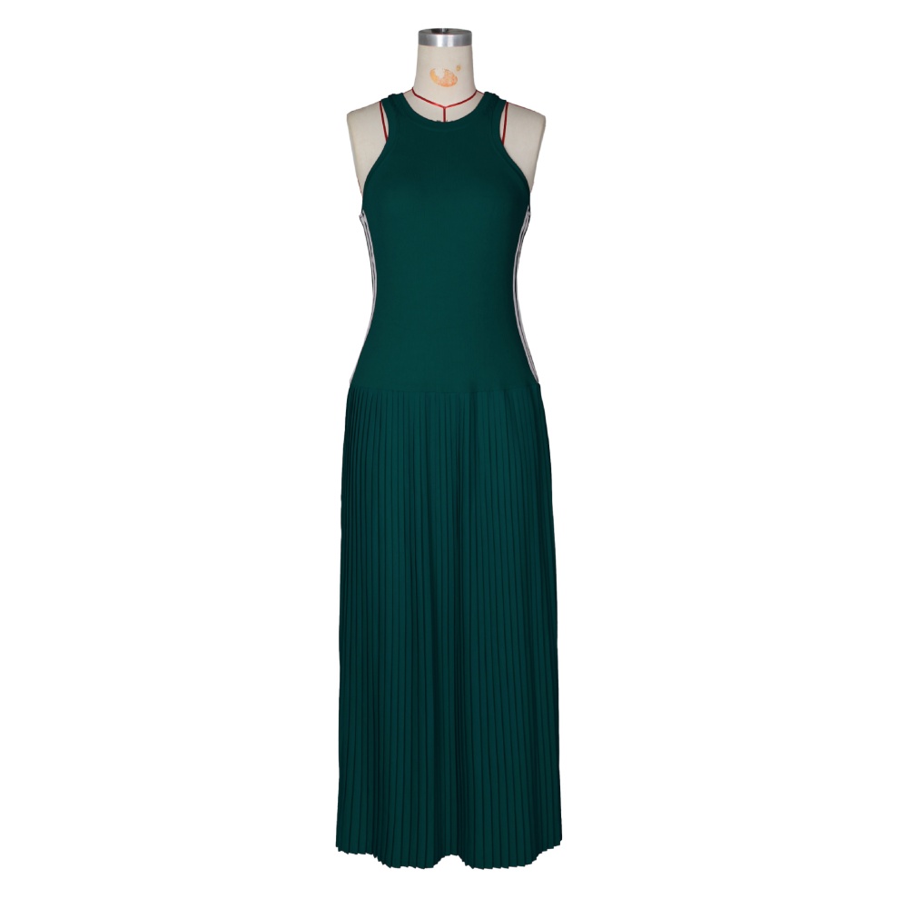 Pit stripe slim long dress European style dress for women