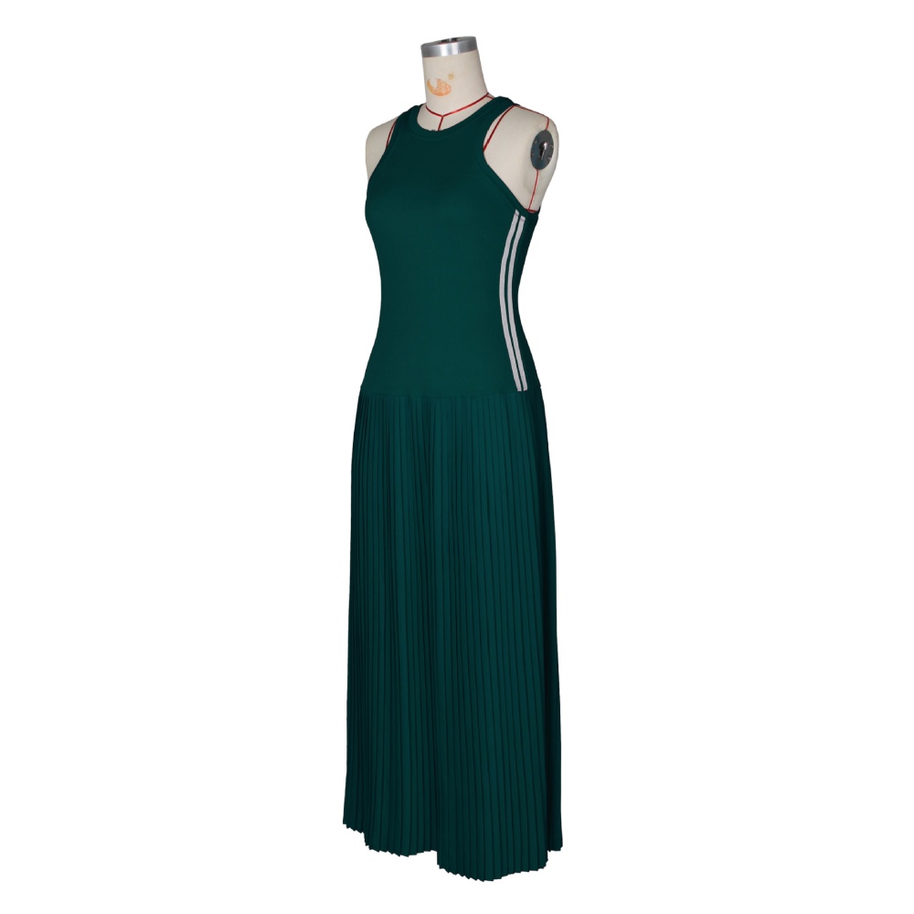 Pit stripe slim long dress European style dress for women