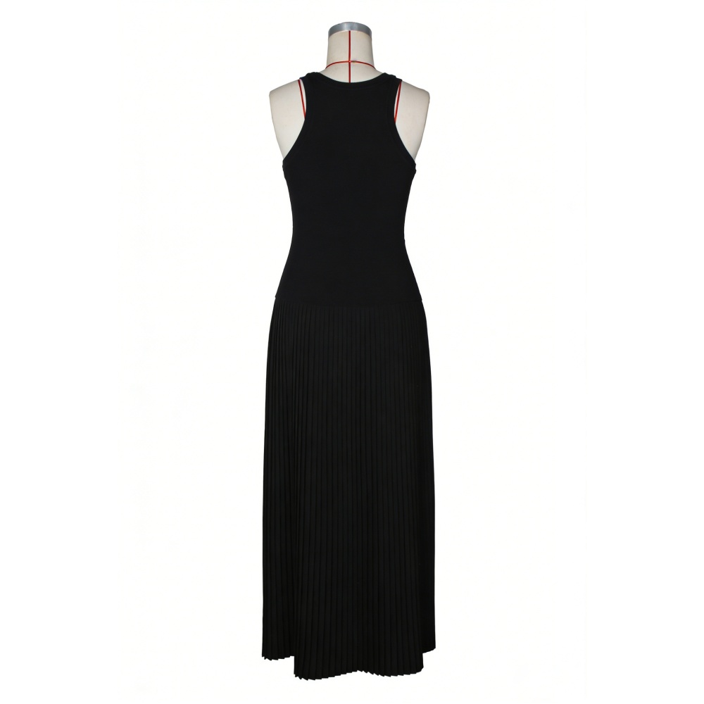 Pit stripe slim long dress European style dress for women