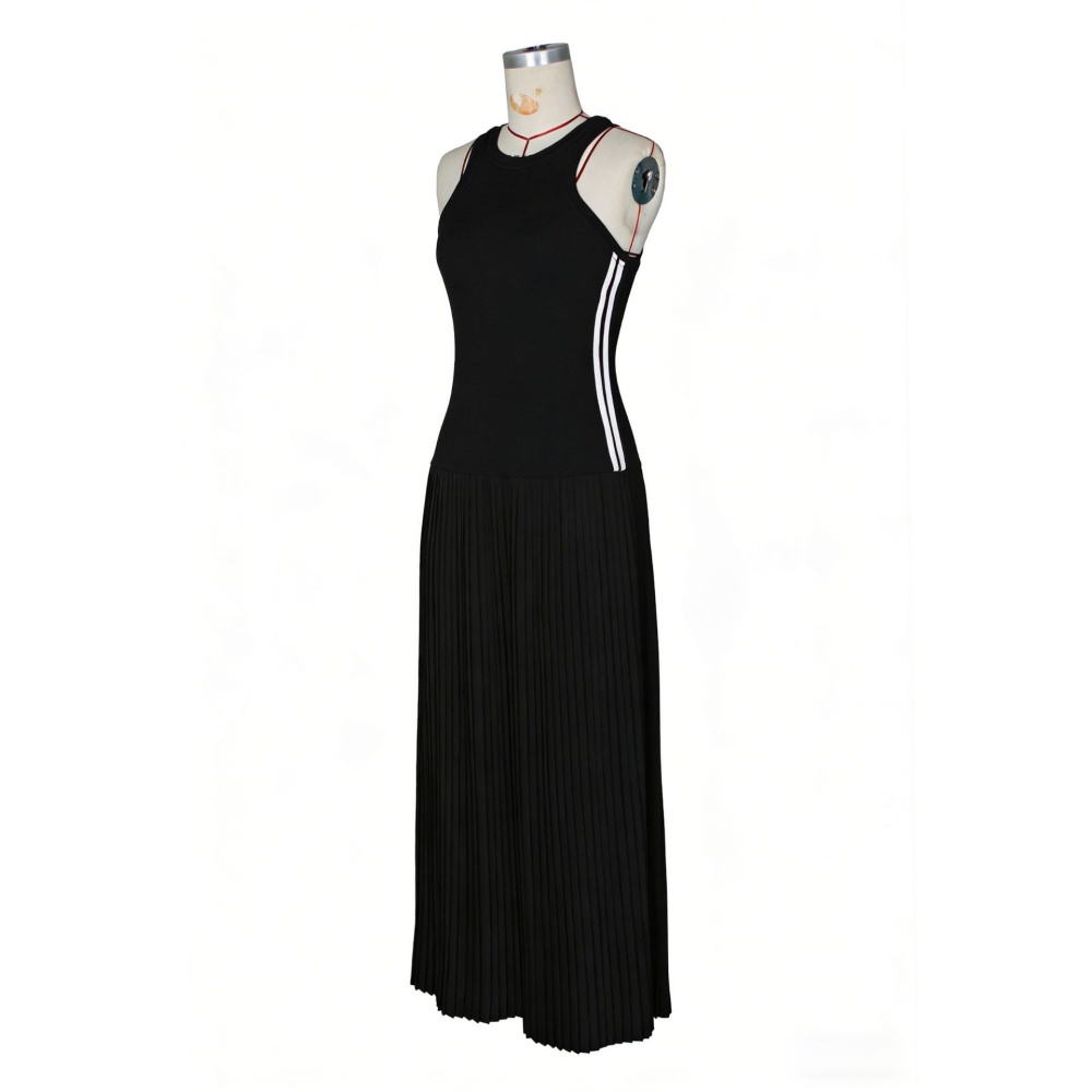 Pit stripe slim long dress European style dress for women