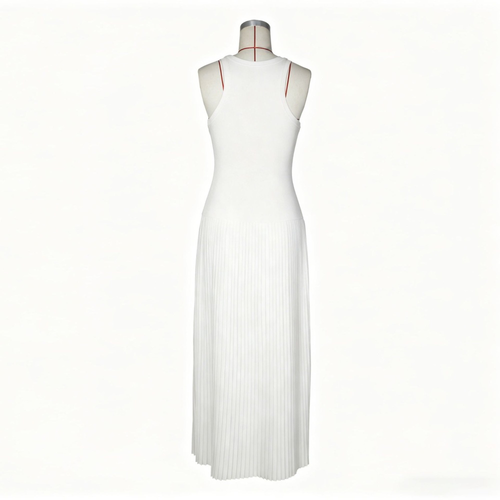 Pit stripe slim long dress European style dress for women