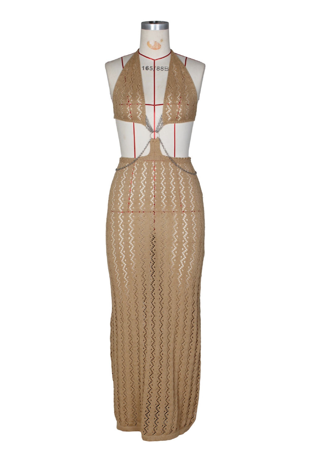 Halter V-neck smock sandy beach vacation dress