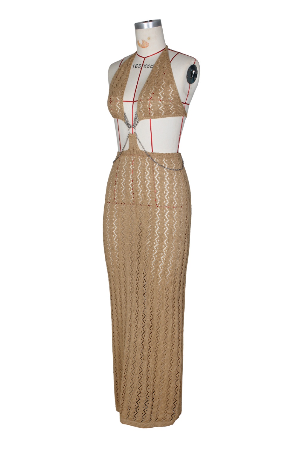 Halter V-neck smock sandy beach vacation dress