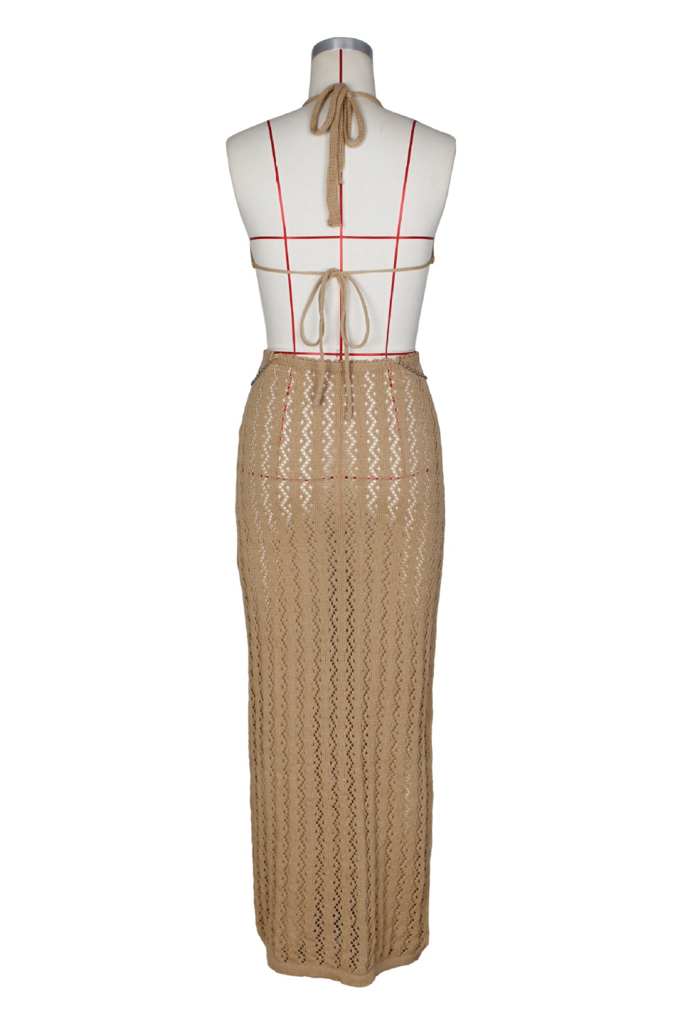 Halter V-neck smock sandy beach vacation dress