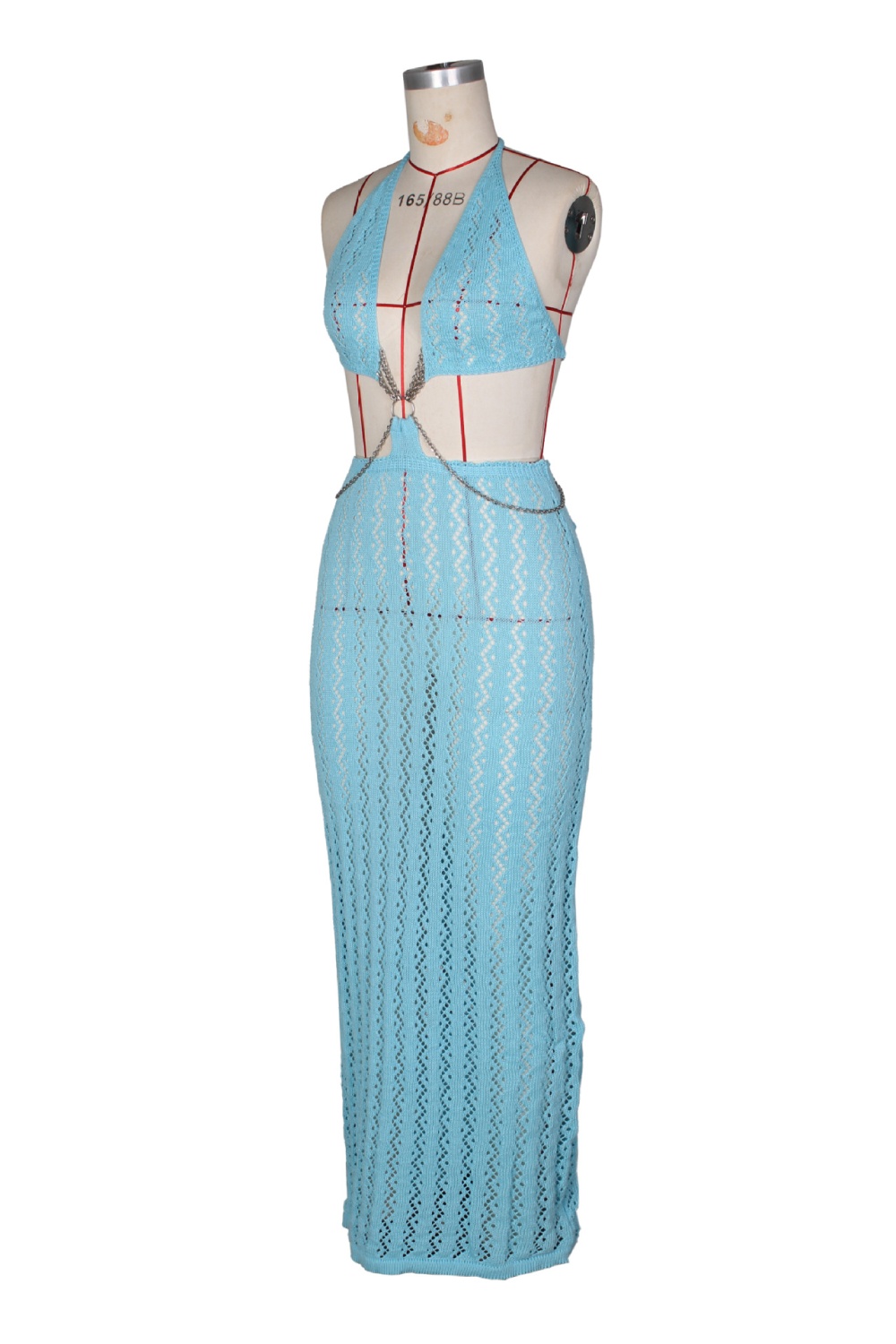 Halter V-neck smock sandy beach vacation dress