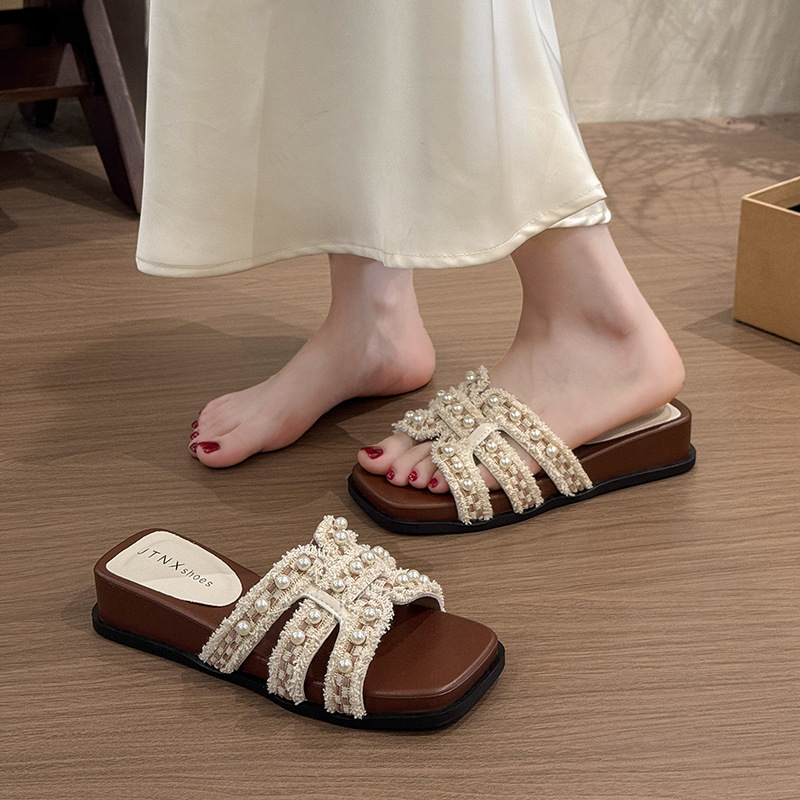 Summer vacation slippers thick crust shoes for women