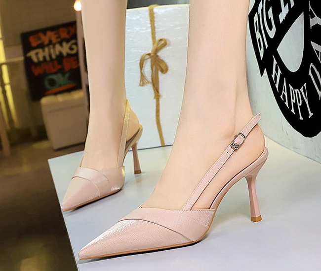 Satin fine-root scarves high-heeled banquet shoes for women
