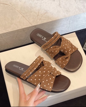 Flat wear all-match sandals summer soft soles slippers