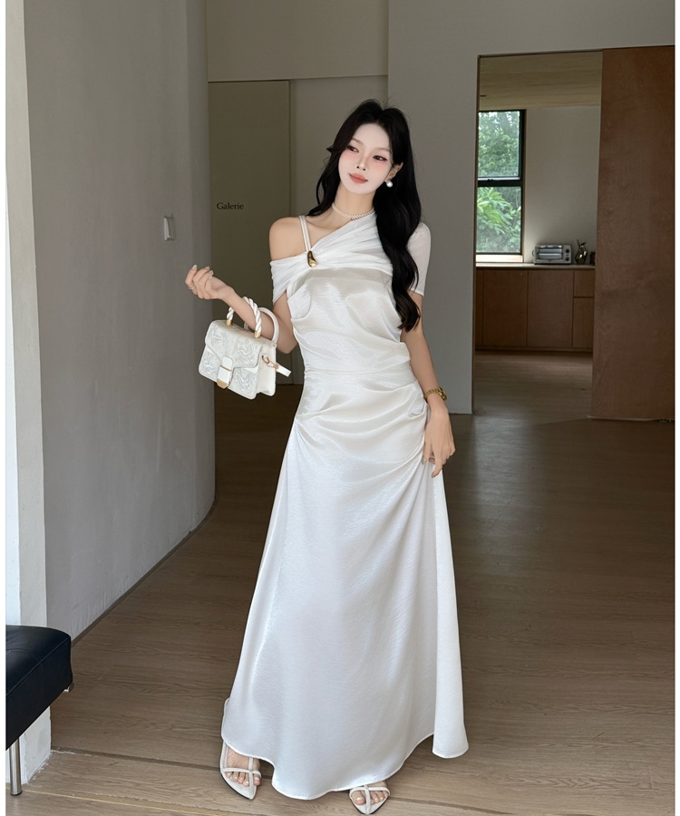 Mermaid temperament formal dress pinched waist dress