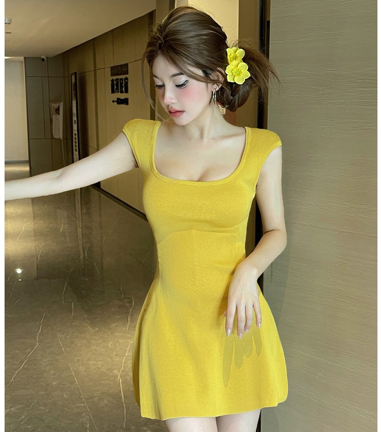 Enticement summer dress U-neck temperament T-back
