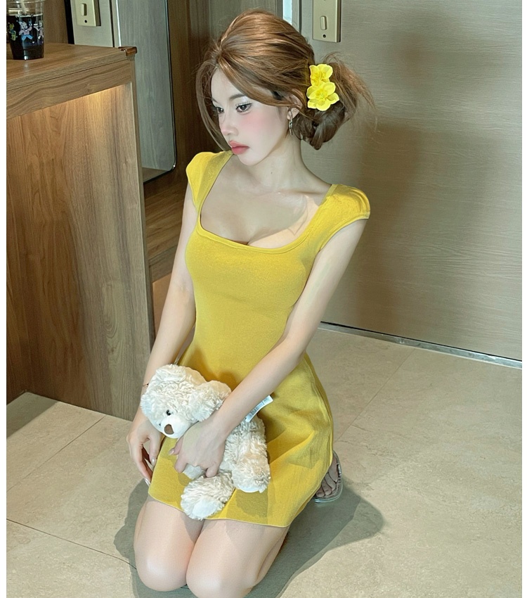 Enticement summer dress U-neck temperament T-back