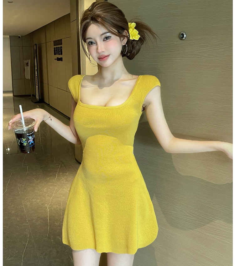 Enticement summer dress U-neck temperament T-back
