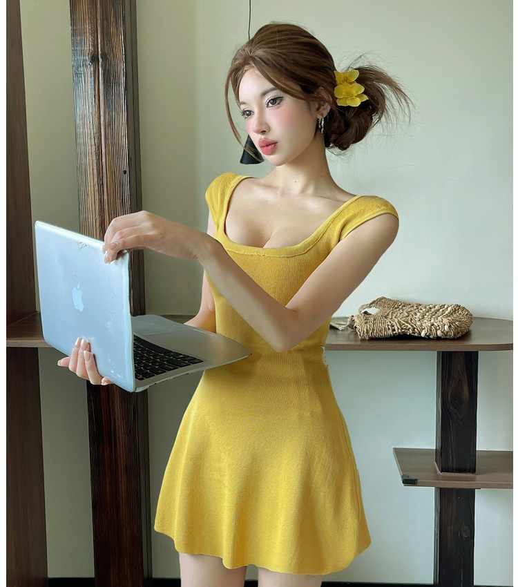Enticement summer dress U-neck temperament T-back