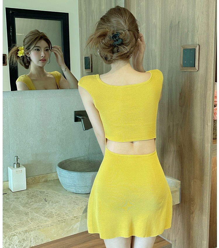 Enticement summer dress U-neck temperament T-back