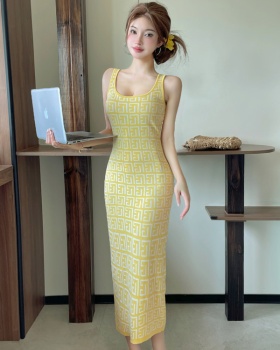 Sexy knitted enticement summer slim dress for women