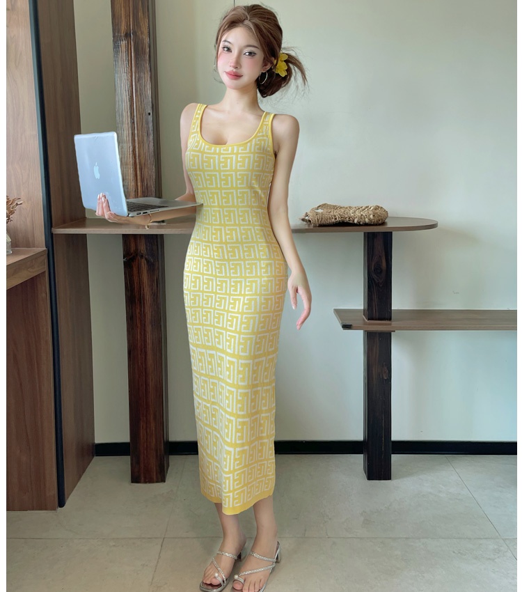 Sexy knitted enticement summer slim dress for women
