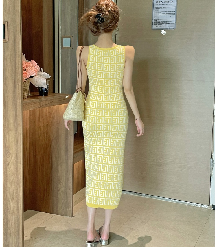 Sexy knitted enticement summer slim dress for women