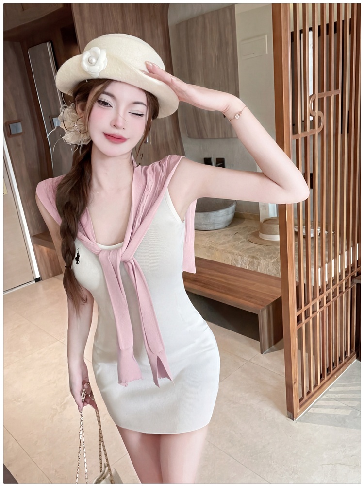 Sexy package hip T-back enticement shawl 2pcs set for women