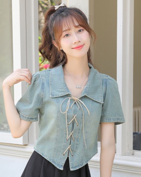 Frenum niche retro Korean style denim slim denim jacket