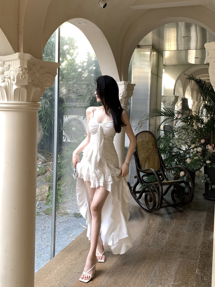 Irregular temperament long dress France style dress for women