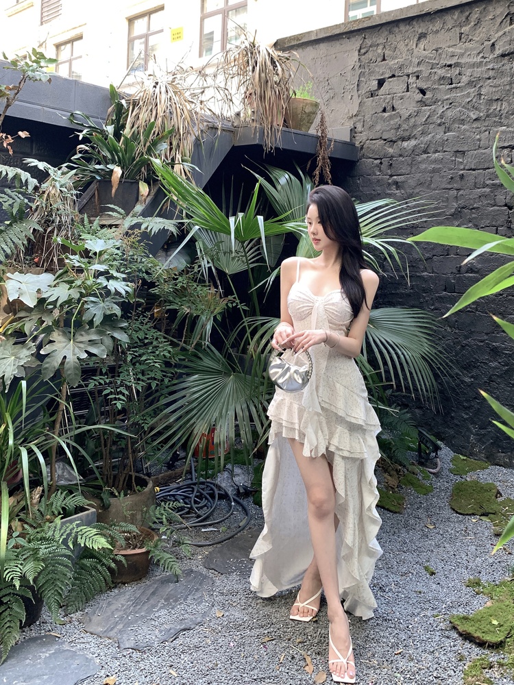 Irregular temperament long dress France style dress for women