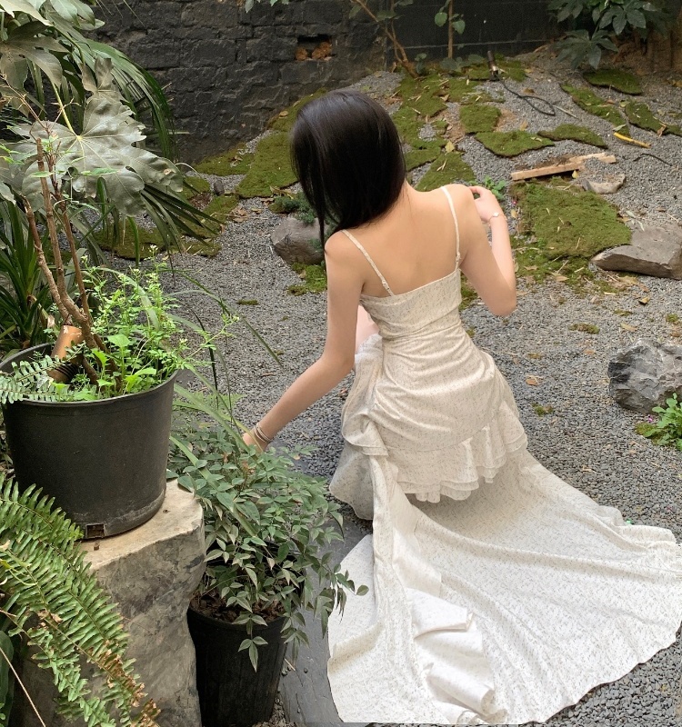 Irregular temperament long dress France style dress for women