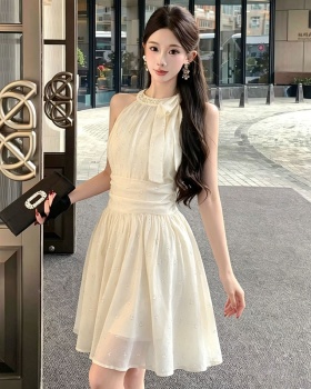 Bow niche halter summer dress