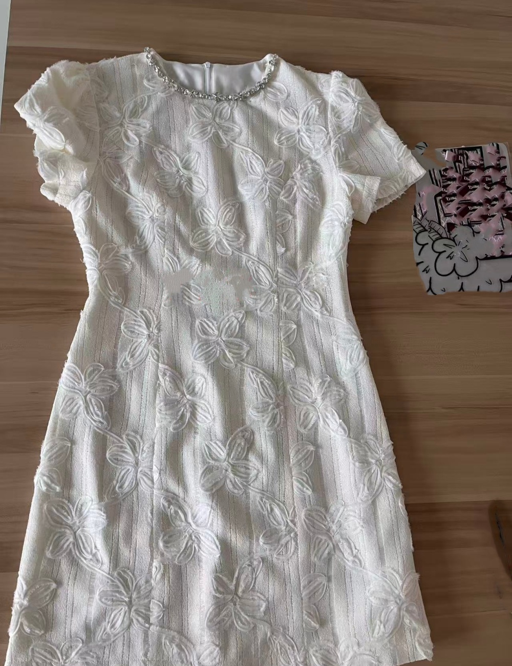 Summer slim light luxury T-back temperament pinched waist dress