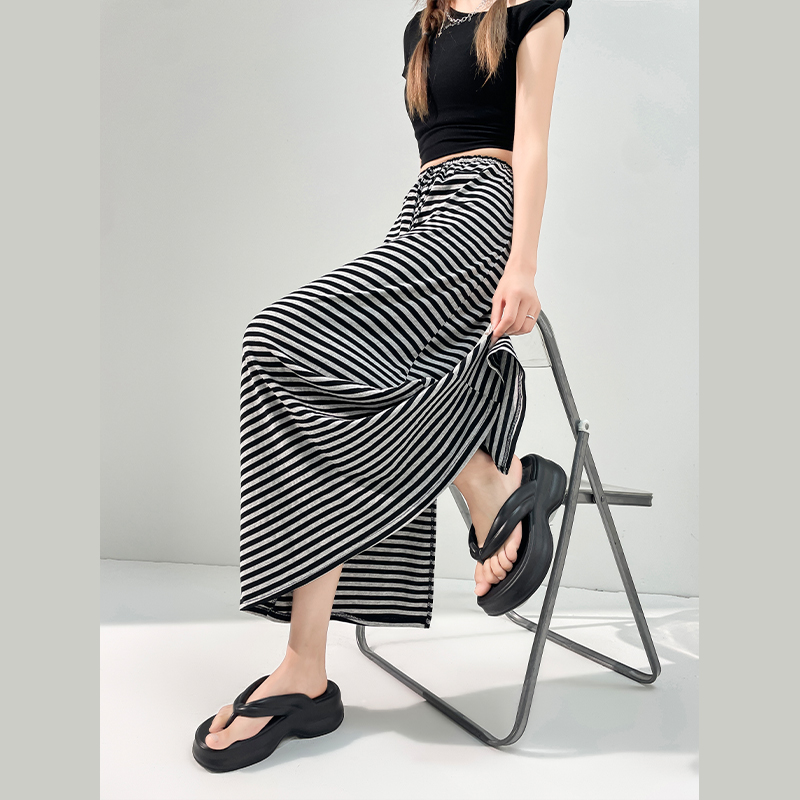 A-line split skirt Korean style long skirt for women