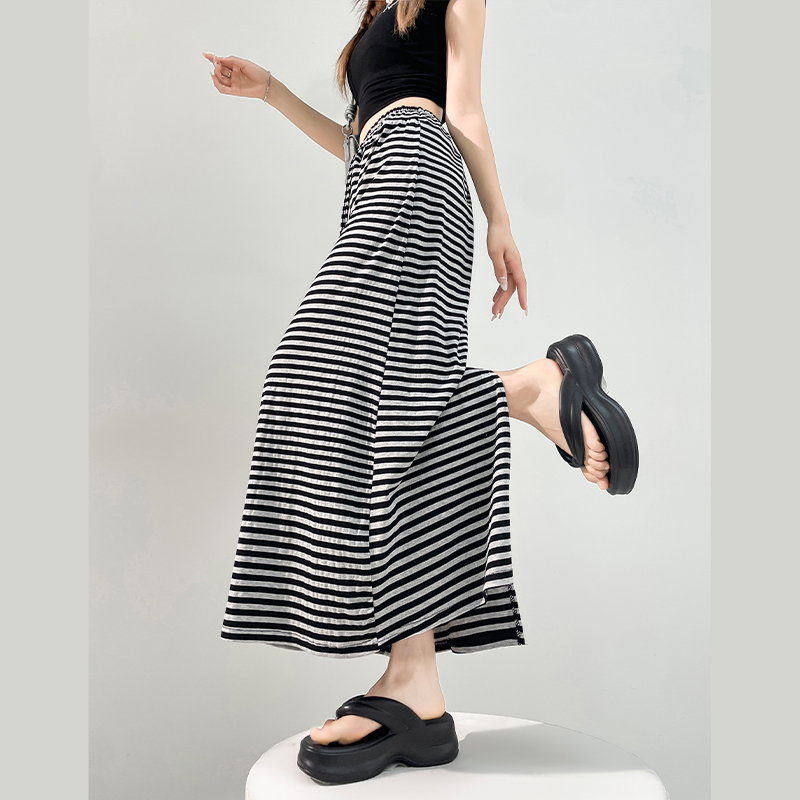 A-line split skirt Korean style long skirt for women