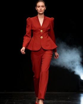 Retro summer profession business suit 2pcs set for women