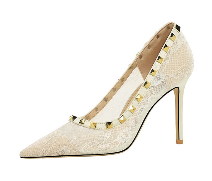 Fine-root rivet decoration European style shoes for women