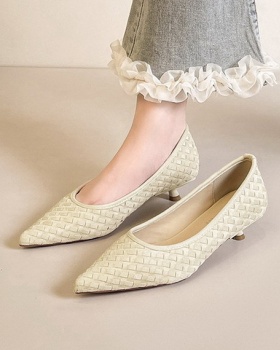 Weave low shoes cozy pointed lazy shoes for women